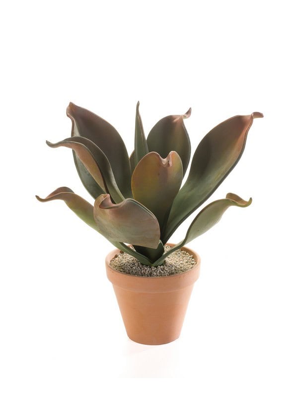 Kunstplant Agave bush 35cm bruin in terracotta pot