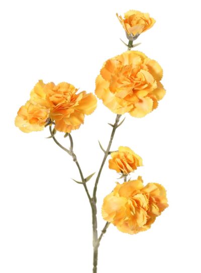 Kunstbloem Anjer (Dianthus) 3x vertakt, met 3 bloemen (3 L, 3 S), 56 cm, real touch