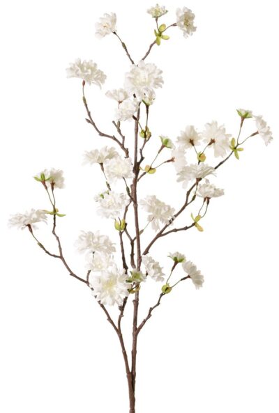 Kunstbloem Perzikbloesemtak wit 110cm