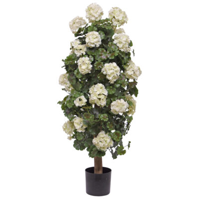 Kunstplant Geranium pyramide 120cm wit UV