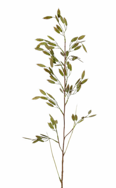 Kunsttak Plataargras (Chasmanthium latifolium) met 13 toeven (91 plastic aren) & 2 blad (plastic), 98 cm
