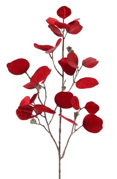 Kunstbladtak Eucalyptus (Gomboom) 3x vertakt, 24 blad en vruchten, 83 cm