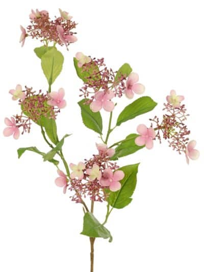 Kunstbloem Hortensia 3x vertakt roze 78cm