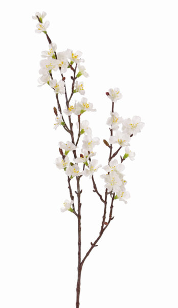 Kunstbloem Sakura bloesemtak Prunus jamasakura, 2 vertakkingen, 36 bloemen, 8 plastic knoppen, 76cm