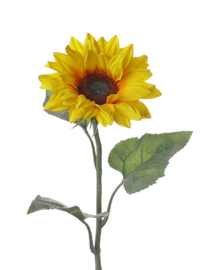 Kunstbloem Zonnebloem met 3 bladeren, 81cm, d 17cm